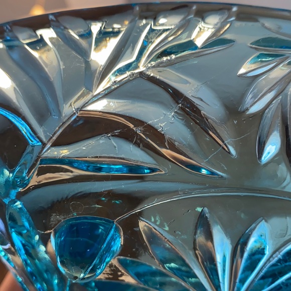 Vintage Hazel Atlas Blue Glass Dish - Picture 5 of 5